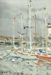 Jean Rigaud, Les phares, 1981, huile sur toile
