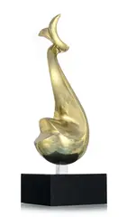 Philippe Jean, Dauphin, 1977, sculpture en bronze, sur socle en composite