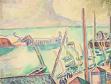 Jean Dufy, Voiliers au port, 1908, aquarelle sur papier