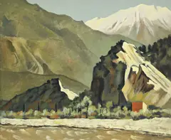 Gustave Buchet, Paysage de montagne, 1946, huile sur toile