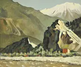Gustave Buchet, Paysage de montagne, 1946, huile sur toile