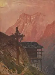 Albert Gos, Prière du soir, huile sur toile
