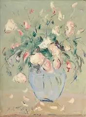 Bouquet de fleurs dans un vase bleu by Vladimir de Terlikowski, 1932, huile sur toile, offered Sep 2024