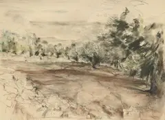 Anna Ticho, Paysage, pastel et fusain sur papier