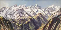 Marcel Wibault, Emosson, 1974, huile sur isorel