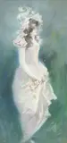 CSR_Jules Chéret, Femme debout à la robe rose, pastel sur papier