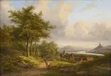 Jan Evert Morel, Paysage animé, huile sur panneau