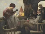 Hans Gabriel Jentzsch, Vie estudiantine à Heidelberg, 1920, huile sur toile