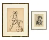 Béla Kádár, Femme assise dans un fauteuil et_Nu debout_