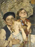 Ettore Tito, L'aereoplano, 1930, huile sur carton