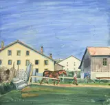 Albert Schnyder, In den Freibergen, 1947, aquarelle sur papier