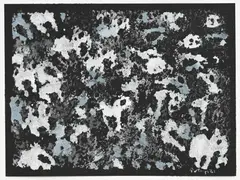 Untitled by Mark Tobey, 1961, monotype avec tempera sur papier noir, offered Mar 2024