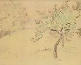 Verger by Camille Pissarro, c.1930, pastel et fusain sur papier, offered Mar 2024