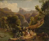 Giuseppe Bisi, Soldats protégeant la reine, huile sur panneau