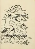 Max Pechstein, Composition, 1914, encre sur papier