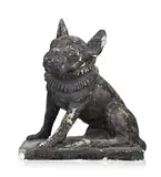 Jean Casanova, Bouledogue, sculpture en plâtre peint