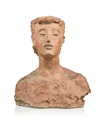 Pierre Blanc, Buste de femme, sculpture en terre cuite