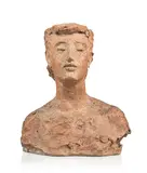 Pierre Blanc, Buste de femme, sculpture en terre cuite