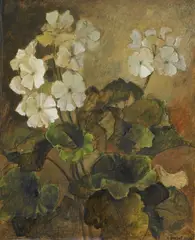 Gustave Buchet, Primevères blanches, 1944, huile sur carton