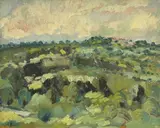 André Julien Prina, Paysage, huile sur toile