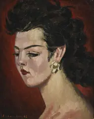 Emile Chambon, Portrait de Ludmilla Barta, 1942, huile sur toile