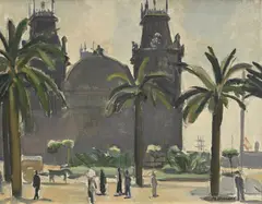 Maurice Barraud, Paysage méditerranéen, huile sur toile