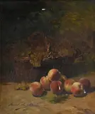 Alfred-Arthur Brunel de Neuville, Nature morte aux pêches et raisins
