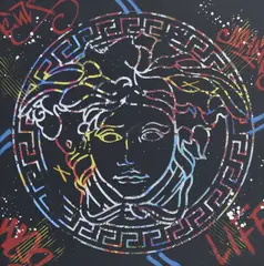 Aiiroh, Street Medusa, 2023, technique mixte et acrylique sur papier lithographié