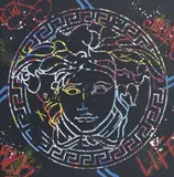 Aiiroh, Street Medusa, 2023, technique mixte et acrylique sur papier lithographié