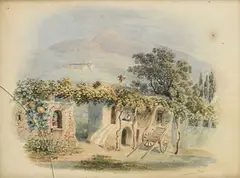 Gabriel Lory, Maison à Nice, aquarelle sur papier