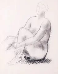 Antoniucci Volti, Femme assise, mine de plomb sur papier