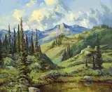 Rod Goebel, Paysage, huile sur toile