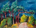 Siegfried Berndt, Landschaft, Öl auf Leinwand