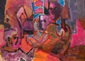 Wolfgang Bruchwitz, Familienidylle, 1984, Öl auf Leinwand