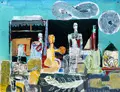 Rüdiger Giebler, Maritimes Capriccio mit Strandkorb, 2016, Polychromes Email