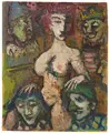 Hans Jüchser, Mulier triumphans - Karneval, 1966-1973, Öl auf Malpappe