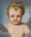 Zeichner des Klassizismus, Putto aus dem Nachlass Carl Christian Vogel von Vogelsteins. Frühes 19. Jh by Antonio da Correggio, Farbige Pastellkreidezeichnung auf Pergament, auf einen Spannrahmen montiert, offered Jun 2026