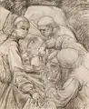 Otto Dix, Operation, 1943, Kohlestiftzeichnung über Bleistiftzeichnung auf gelblichem Karton, auf Pappe aufgezogen