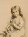 Fritz Zuber-Buhler, Sitzendes Mädchen, 1850–1891, Kreidezeichnung, gewischt, partiell weiß gehöht