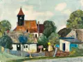 Alfred Hesse, Mittelhagen (Rügen), 1958, Aquarell auf kräftigem "Schöllershammer"- Papier