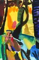 Fritz Keller, Im herbstlichen Park, 1978, Aquarell