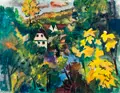 Johannes (Hans) Kotte, Herbststimmung in Rottwerndorf, Aquarell