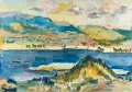 Gerhard Stengel, An der Donau in Ungarn, 1971, Aquarell