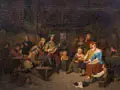 Friedrich Gonne, Das Ständchen im Wirtshaus, 1844, Öl auf Leinwand
