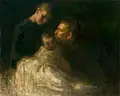 Rudolf Otto, Selbstbildnis mit Familie (?). 1920er/1930er Jahre, Öl auf Leinwand