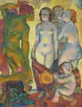 Albert Walther, (zugeschr.), Das Urteil des Paris. Wohl 1920er Jahre, Öl auf Rupfen