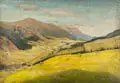 Erhard Zwar, Landschaft im Riesengebirge (?) / Gipfellandschaft (Erzgebirge / Riesengebirge?). 1938 / Wohl späte 1930er Jahre, Öl auf dünner Malpappe