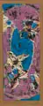 Albert Wigand, Schmetterlinge und rosa Fächer. 1960er Jahre, Collage und Öl auf dünner Pappe