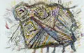 Falko Warmt, Panzertier, Wohl 1980, Aquarell auf Bütten