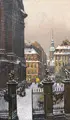 Fritz Beckert, Dresden – Blick vom Coselpalais in die Töpferstraße, 1917, Öl auf Leinwand